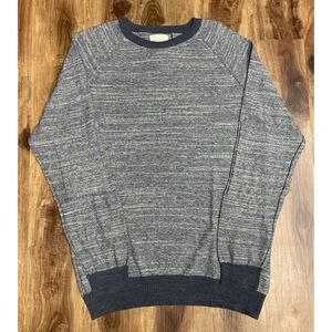 Billy Reid Crew neck Sweater Gray Wool Cotton Blend Pullover Preppy Men's L